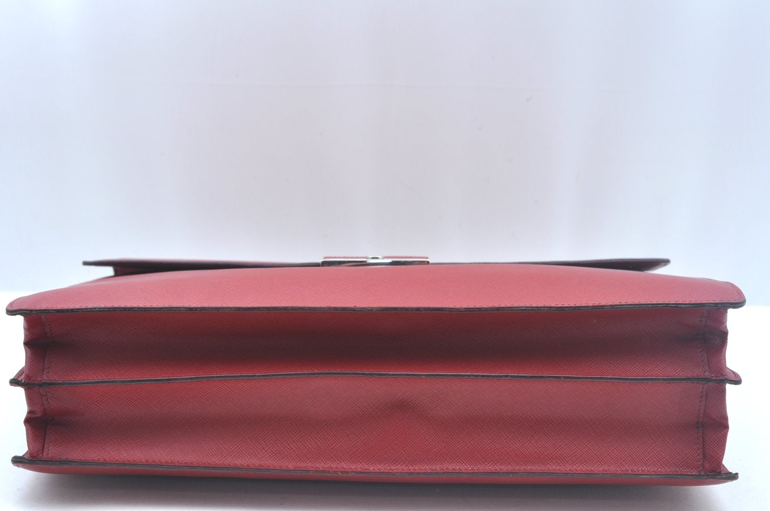 Authentic PRADA Vintage Leather Briefcase Business Bag Red L0092