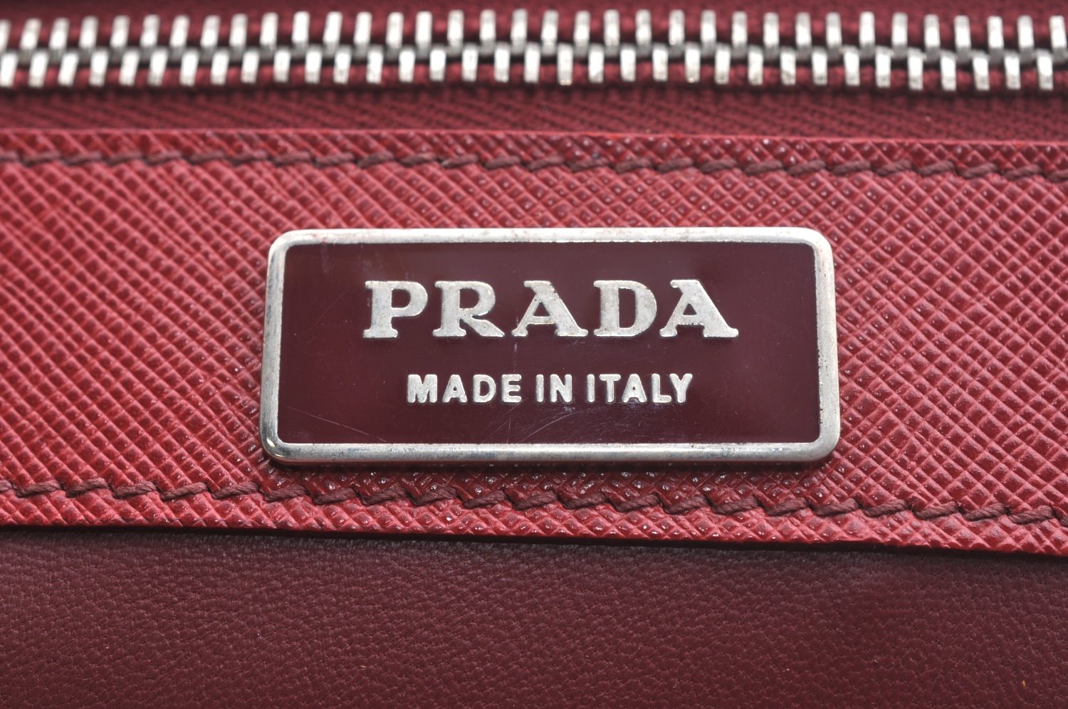 Authentic PRADA Vintage Leather Briefcase Business Bag Red L0092