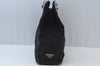 Authentic PRADA Vintage Nylon Plastic Hand Tote Bag Purse Black L0093