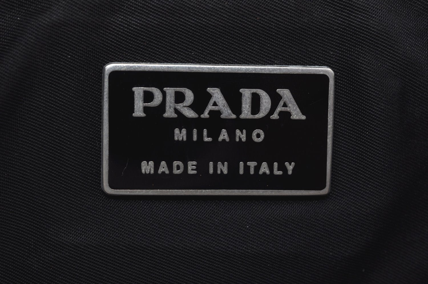 Authentic PRADA Vintage Nylon Plastic Hand Tote Bag Purse Black L0093