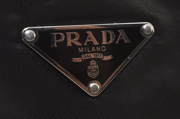 Authentic PRADA Nylon Leather Shoulder Tote Bag Khaki Brown L0095