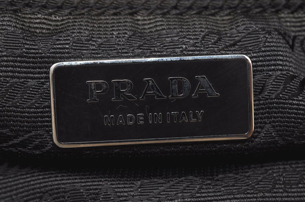 Authentic PRADA Nylon Leather Shoulder Tote Bag Khaki Brown L0095