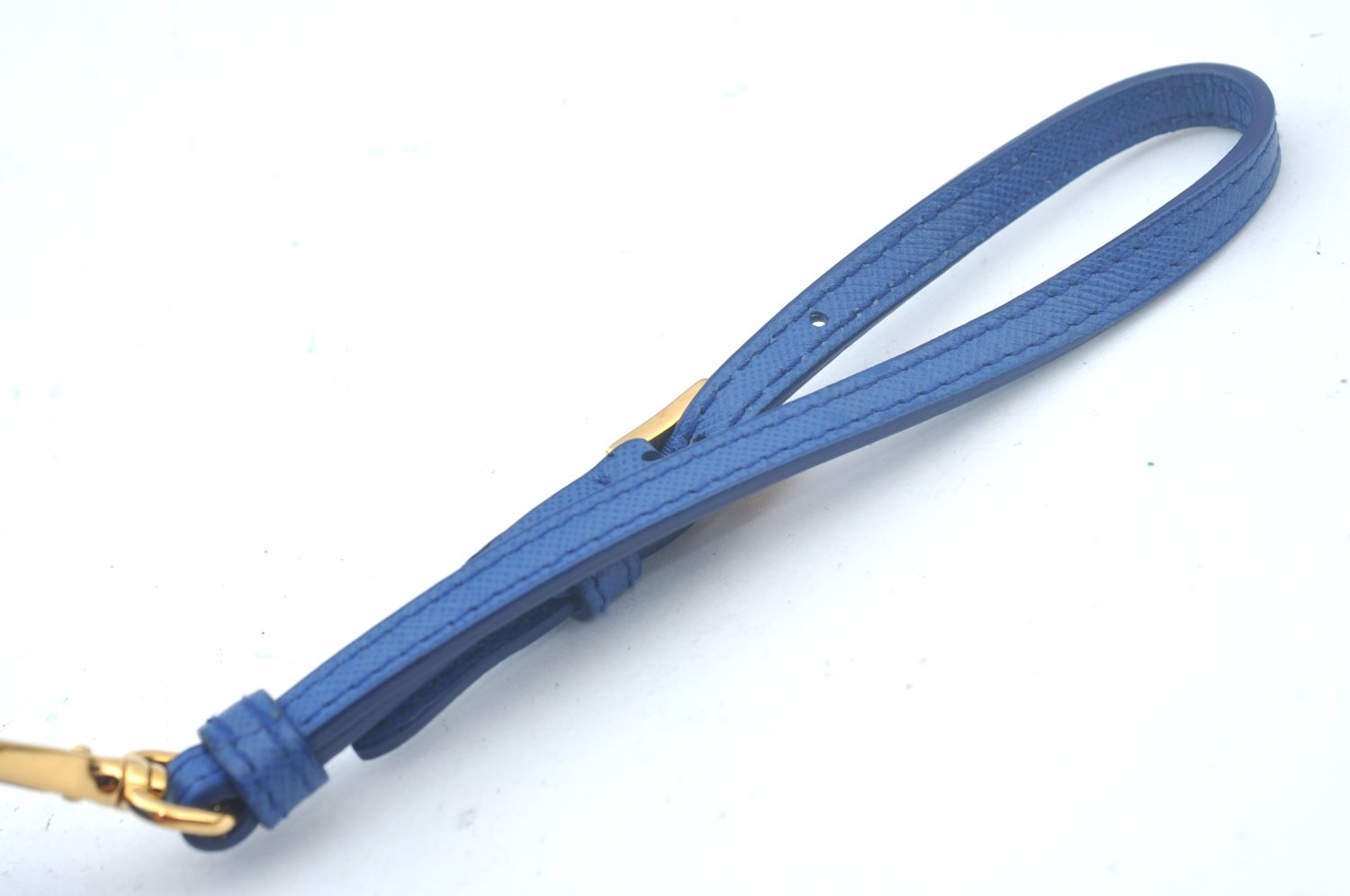Authentic PRADA Vintage Nylon Leather Pouch Purse Blue L0099