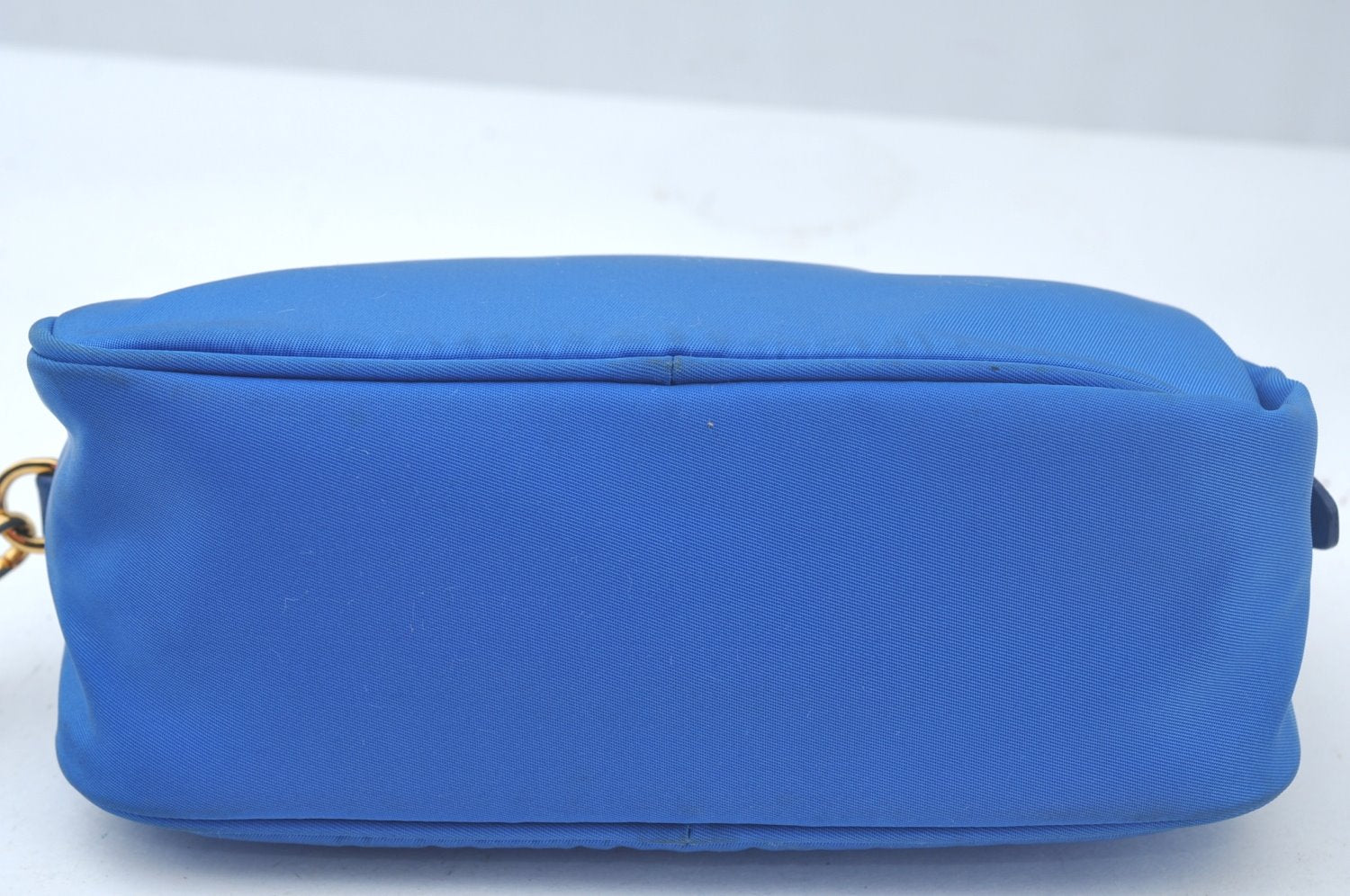Authentic PRADA Vintage Nylon Leather Pouch Purse Blue L0099