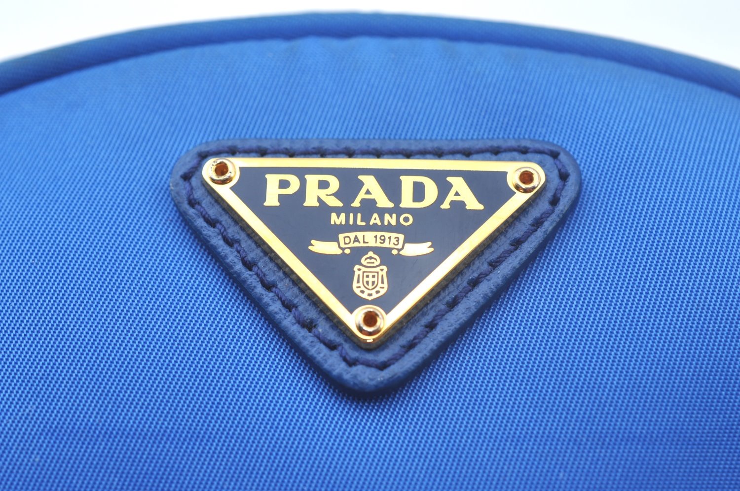 Authentic PRADA Vintage Nylon Leather Pouch Purse Blue L0099