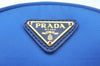 Authentic PRADA Vintage Nylon Leather Pouch Purse Blue L0099
