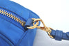 Authentic PRADA Vintage Nylon Leather Pouch Purse Blue L0099