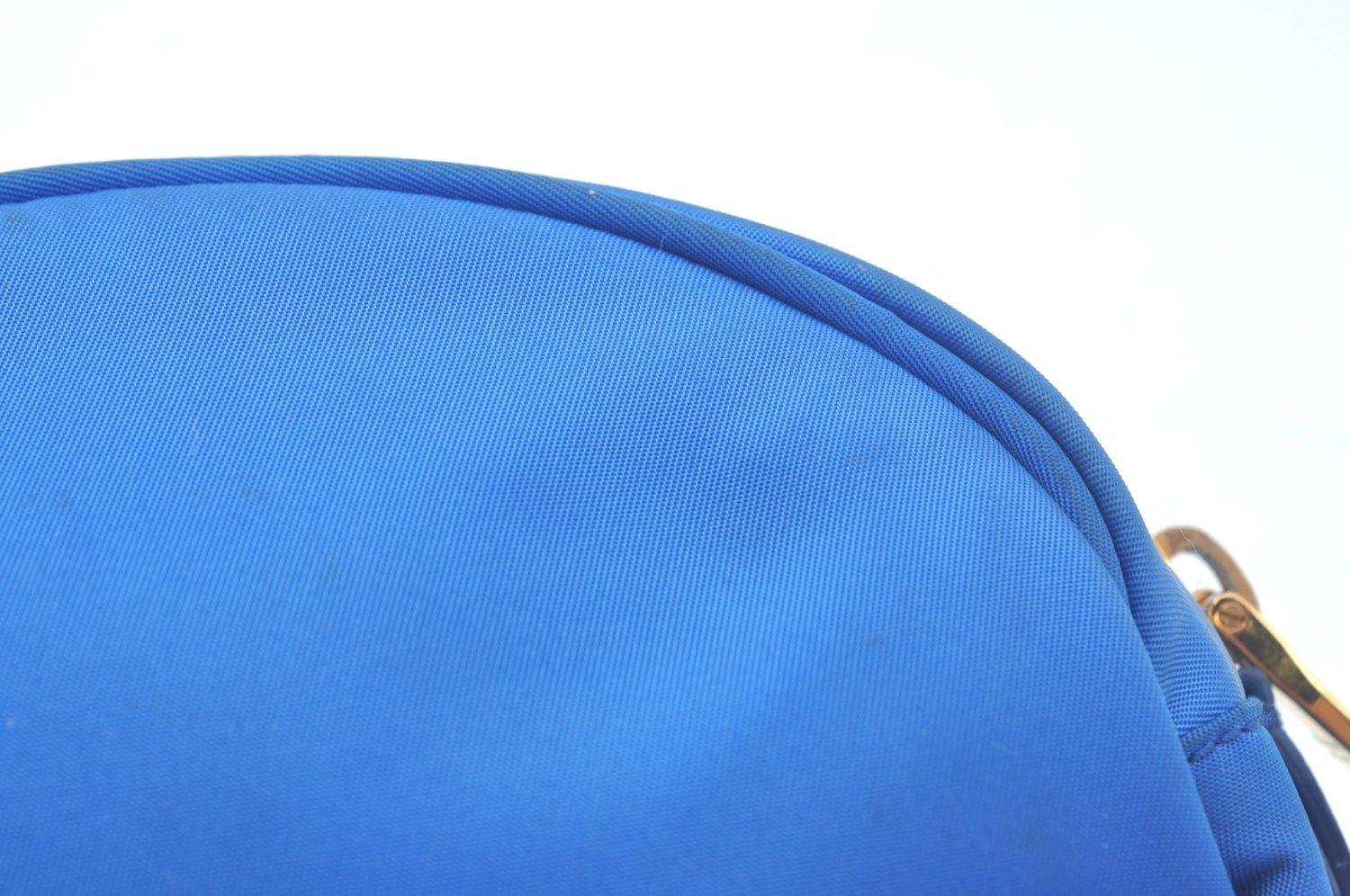 Authentic PRADA Vintage Nylon Leather Pouch Purse Blue L0099