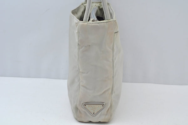 Authentic PRADA Vintage Nylon Shoulder Hand Bag Purse White L0100