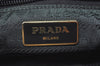 Authentic PRADA Bow Ribbon Nylon Leather 2Way Hand Bag Green L0102