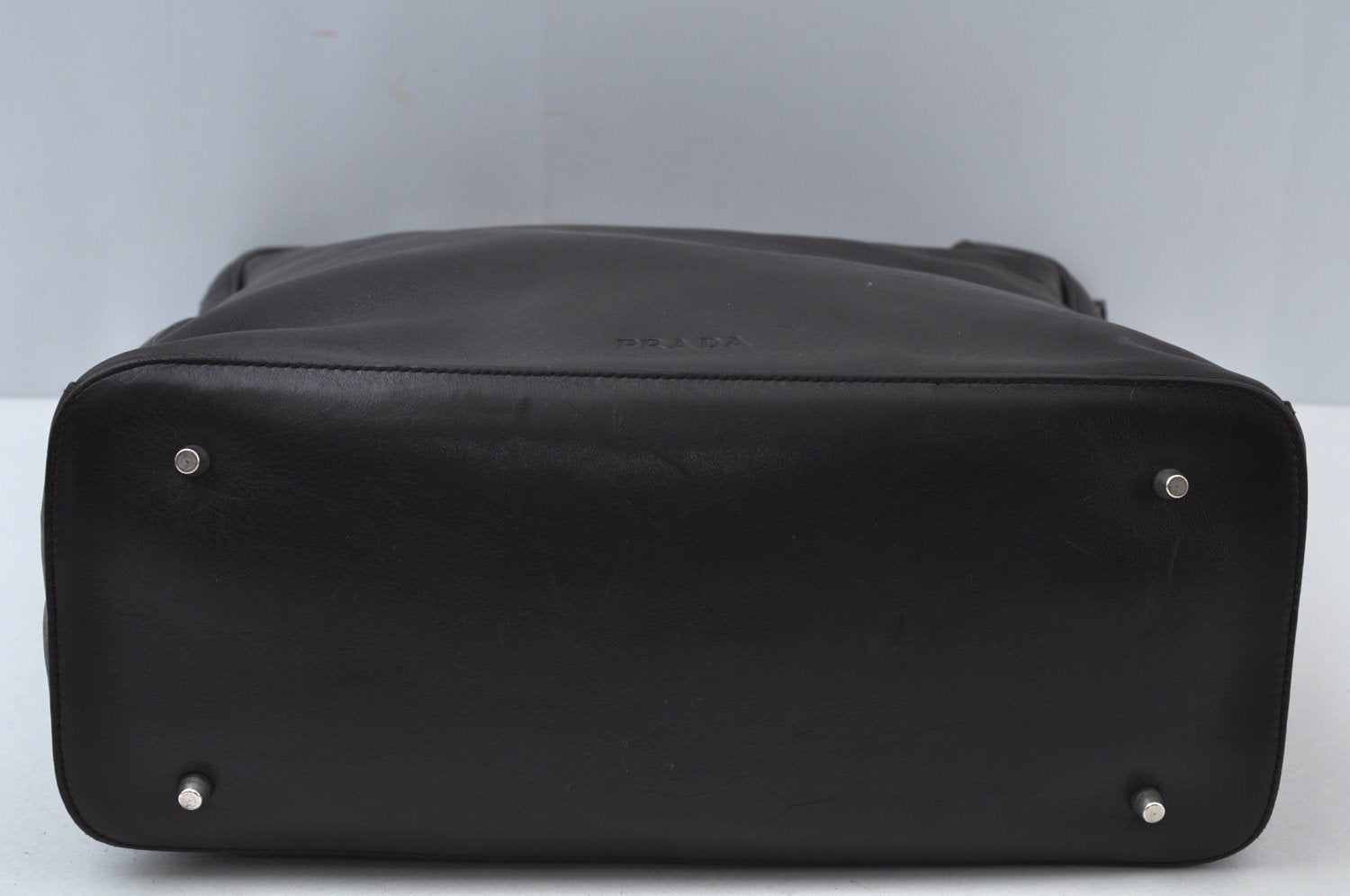 Authentic PRADA Vintage Leather Shoulder Bag Brown L0104