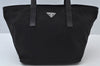 Authentic PRADA Vintage Nylon Leather Tote Hand Shoulder Bag Black L0109