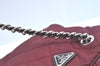 Authentic PRADA Nylon Leather Chain Shoulder Hand Bag Bordeaux L0112
