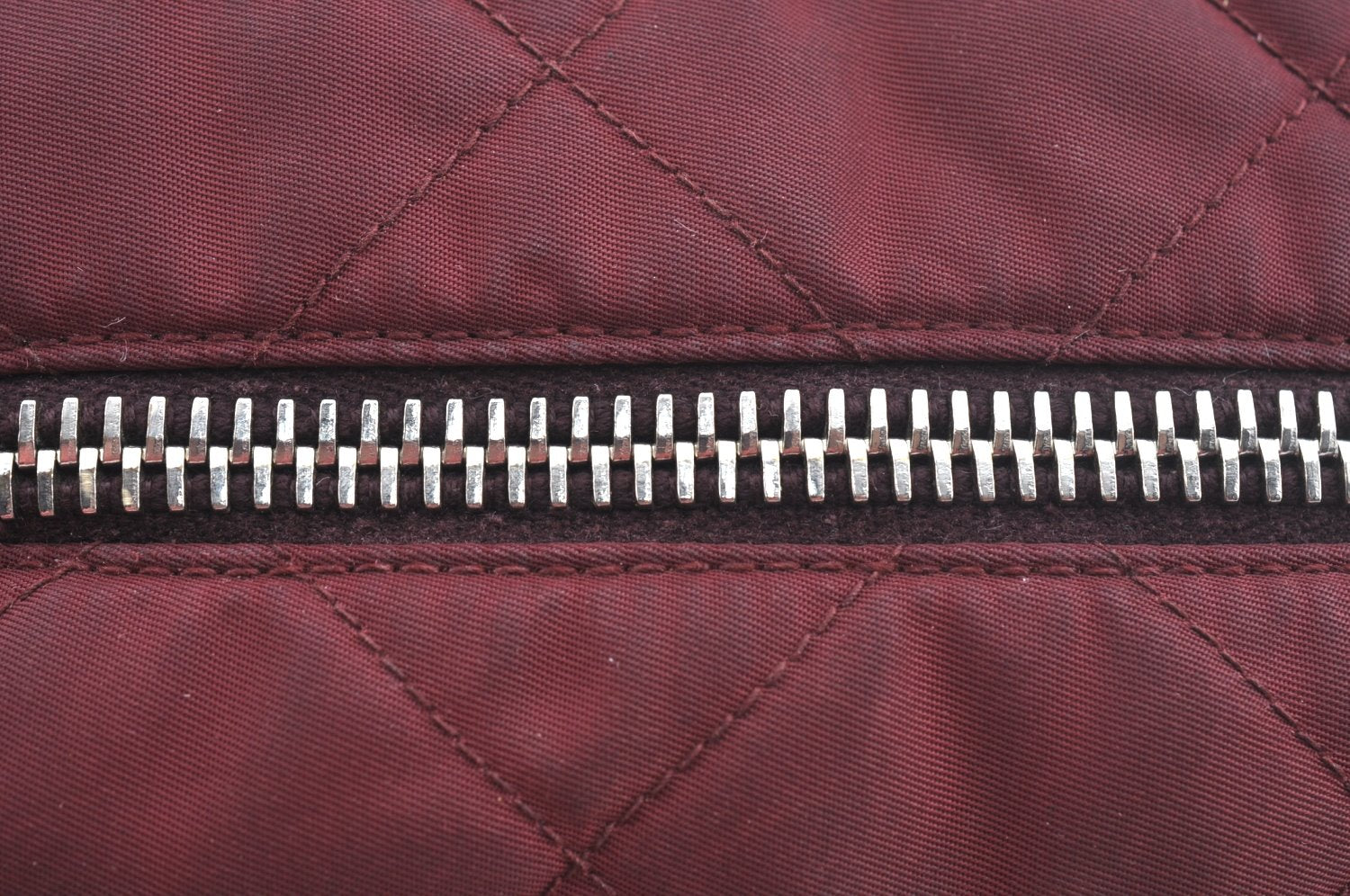 Authentic PRADA Nylon Leather Chain Shoulder Hand Bag Bordeaux L0112