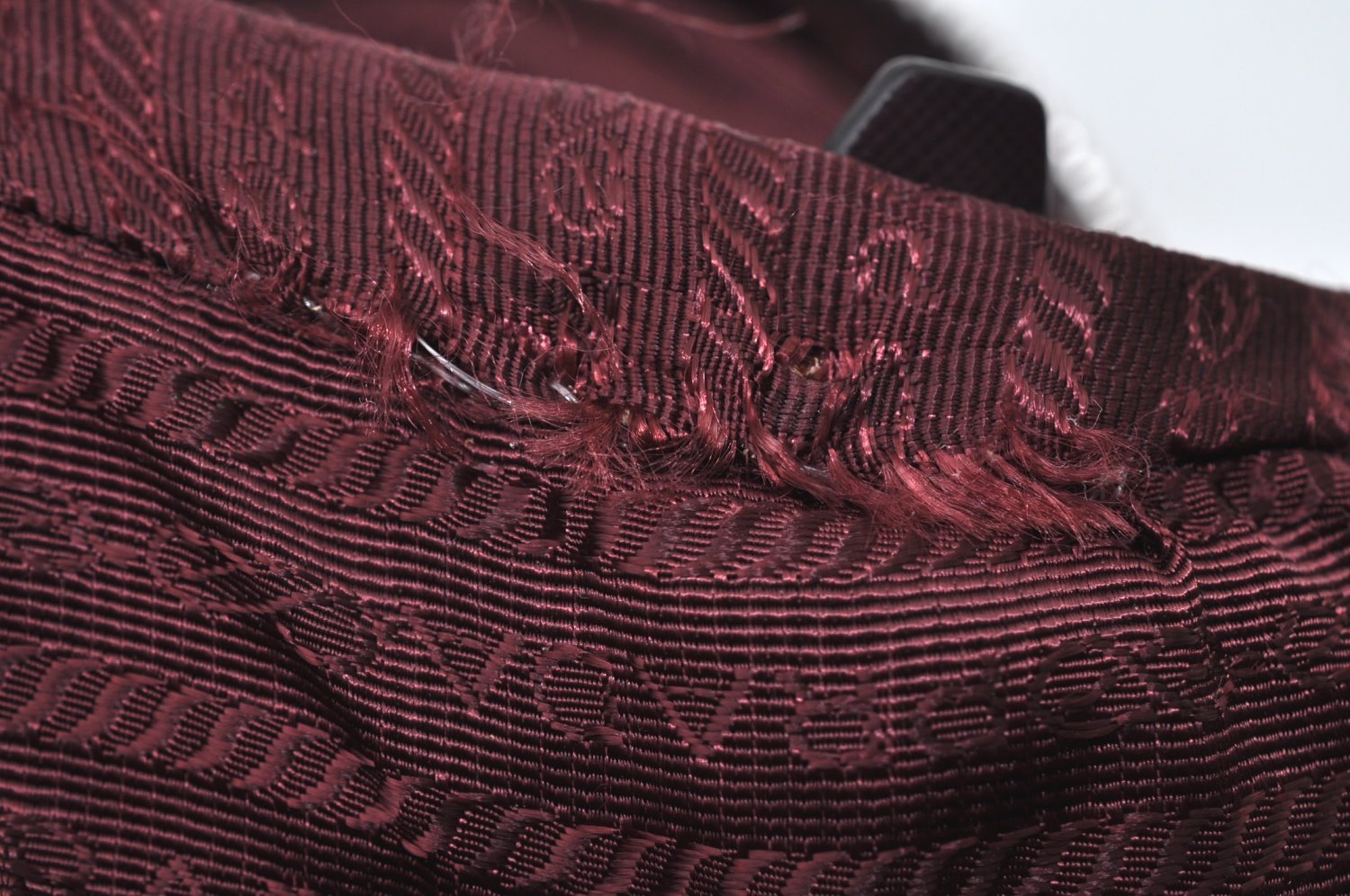 Authentic PRADA Nylon Leather Chain Shoulder Hand Bag Bordeaux L0112