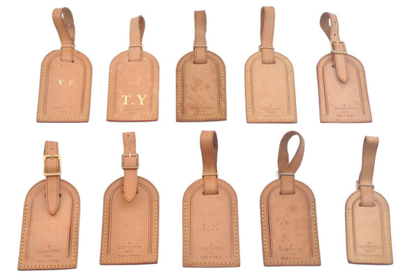 Authentic Louis Vuitton Name tag Beige 10Set LV L0115