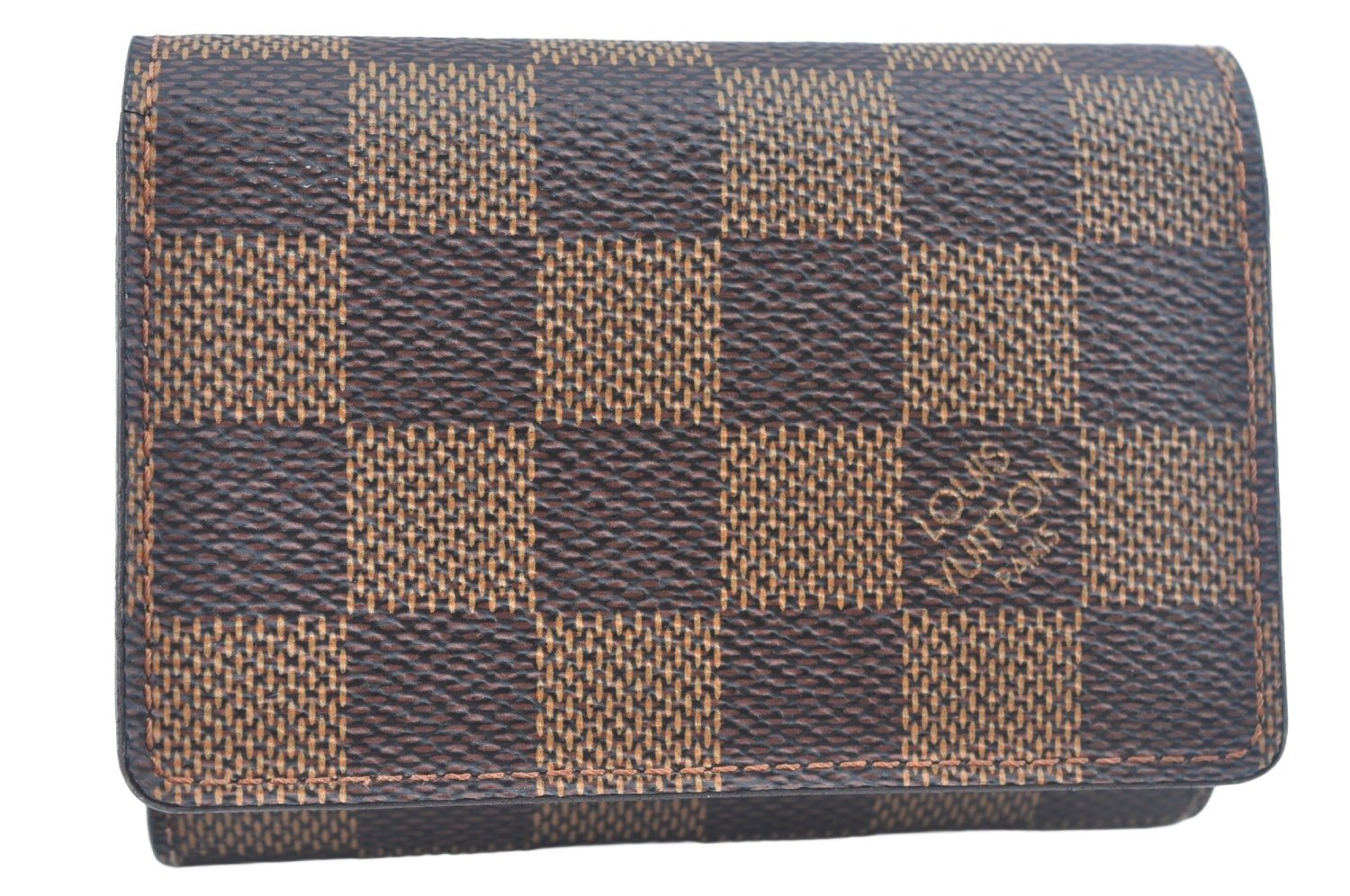 Authentic Louis Vuitton Damier Enveloppe Cartes de Visite N62920 Card Case L0120