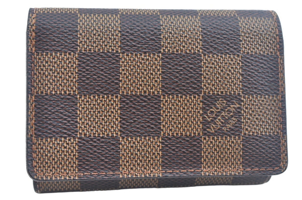 Authentic Louis Vuitton Damier Enveloppe Cartes de Visite N62920 Card Case L0120