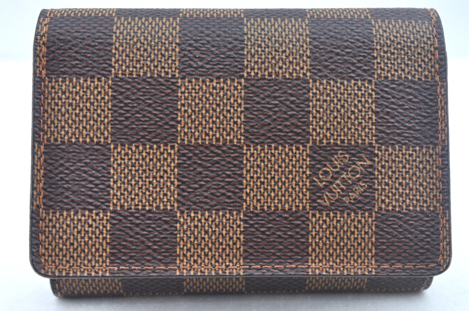 Authentic Louis Vuitton Damier Enveloppe Cartes de Visite N62920 Card Case L0120