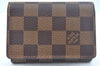 Authentic Louis Vuitton Damier Enveloppe Cartes de Visite N62920 Card Case L0120