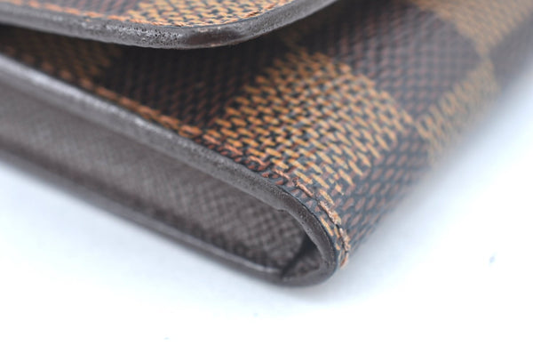 Authentic Louis Vuitton Damier Enveloppe Cartes de Visite N62920 Card Case L0120