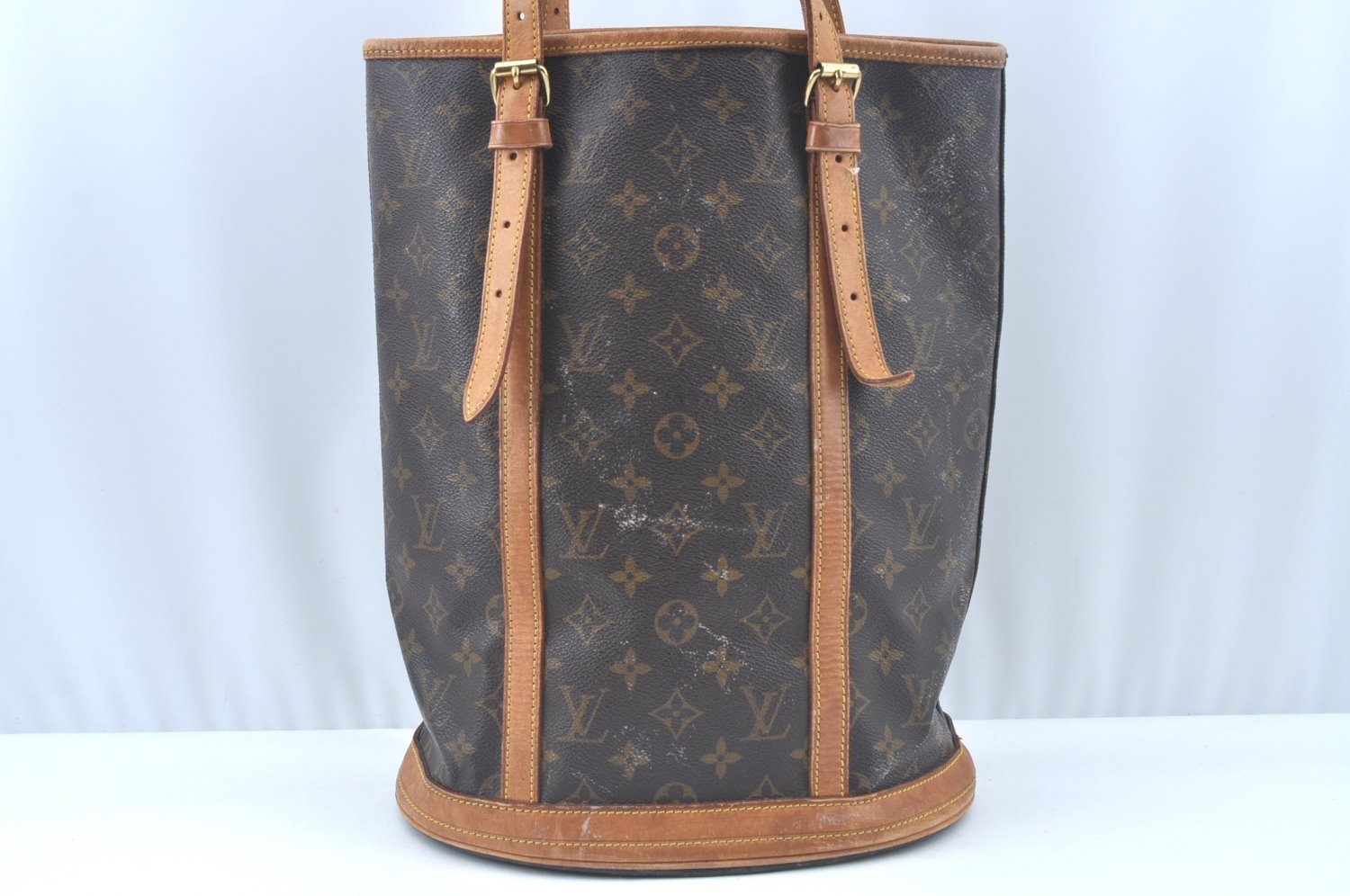 Authentic Louis Vuitton Monogram Bucket GM Shoulder Tote Bag M42236 LV Junk L0156