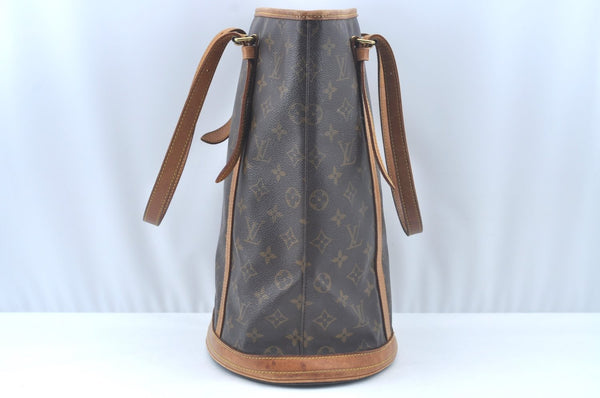 Authentic Louis Vuitton Monogram Bucket GM Shoulder Tote Bag M42236 LV Junk L0156
