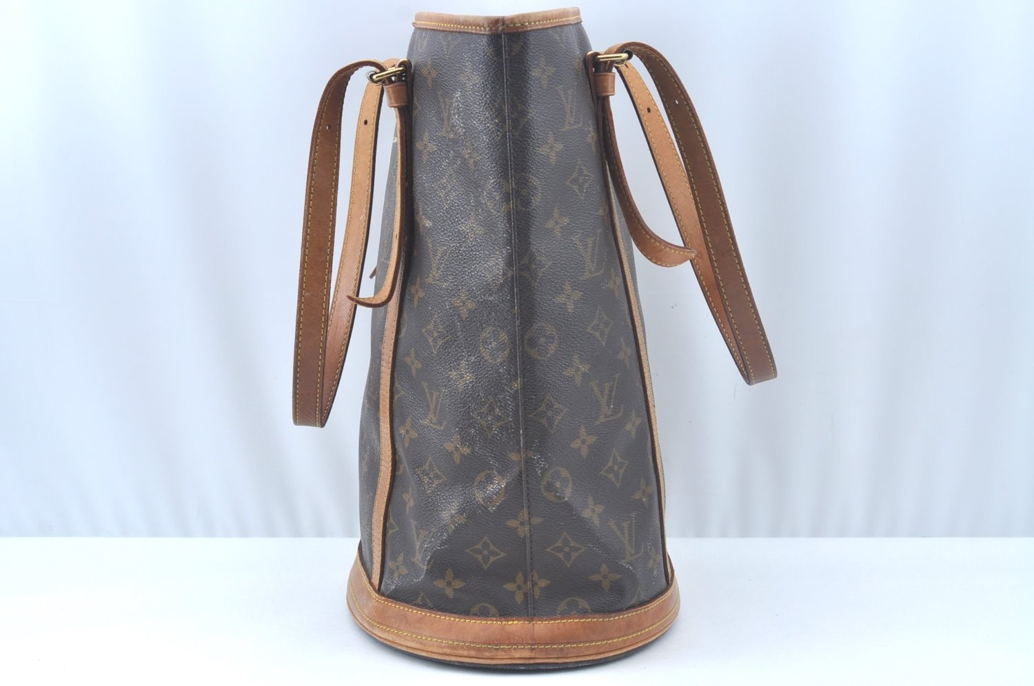 Authentic Louis Vuitton Monogram Bucket GM Shoulder Tote Bag M42236 LV Junk L0156