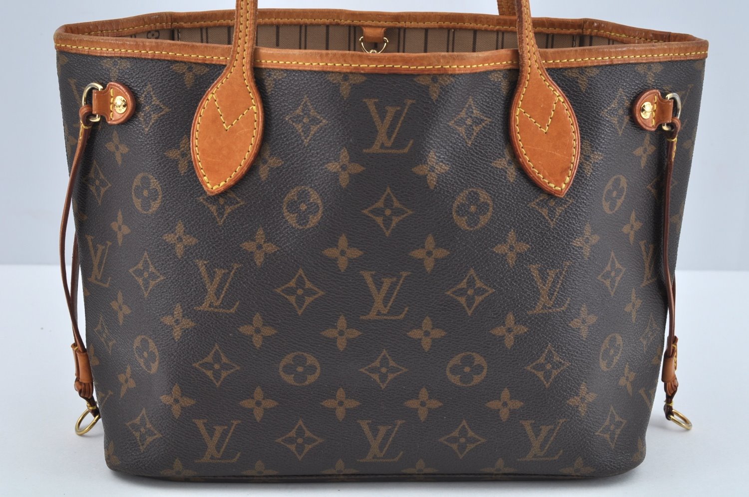 Authentic Louis Vuitton Monogram Neverfull PM Shoulder Tote Bag M40155 LV L0158