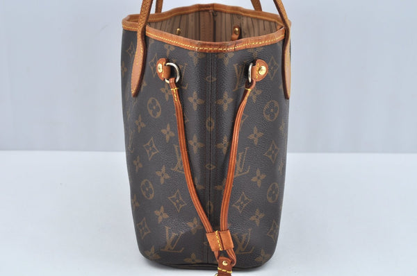 Authentic Louis Vuitton Monogram Neverfull PM Shoulder Tote Bag M40155 LV L0158