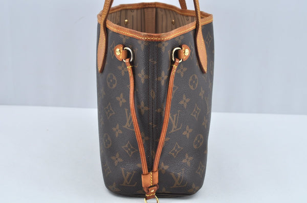 Authentic Louis Vuitton Monogram Neverfull PM Shoulder Tote Bag M40155 LV L0158