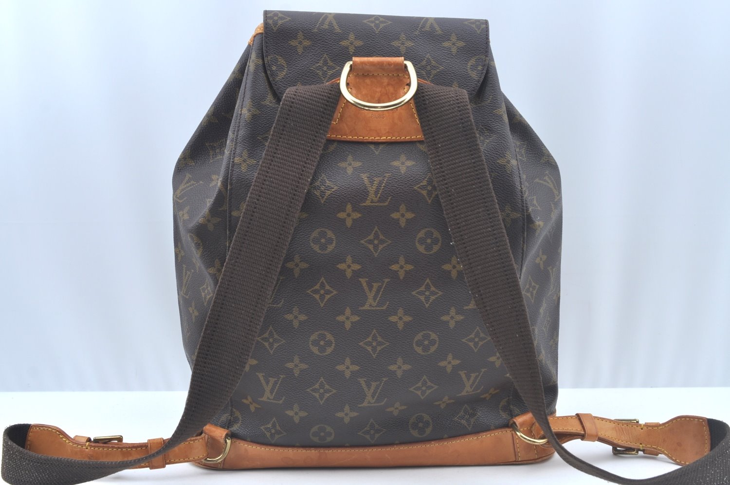 Authentic Louis Vuitton Monogram Montsouris GM Backpack M51135 LV L0159
