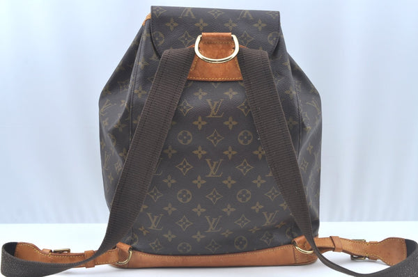 Authentic Louis Vuitton Monogram Montsouris GM Backpack M51135 LV L0159