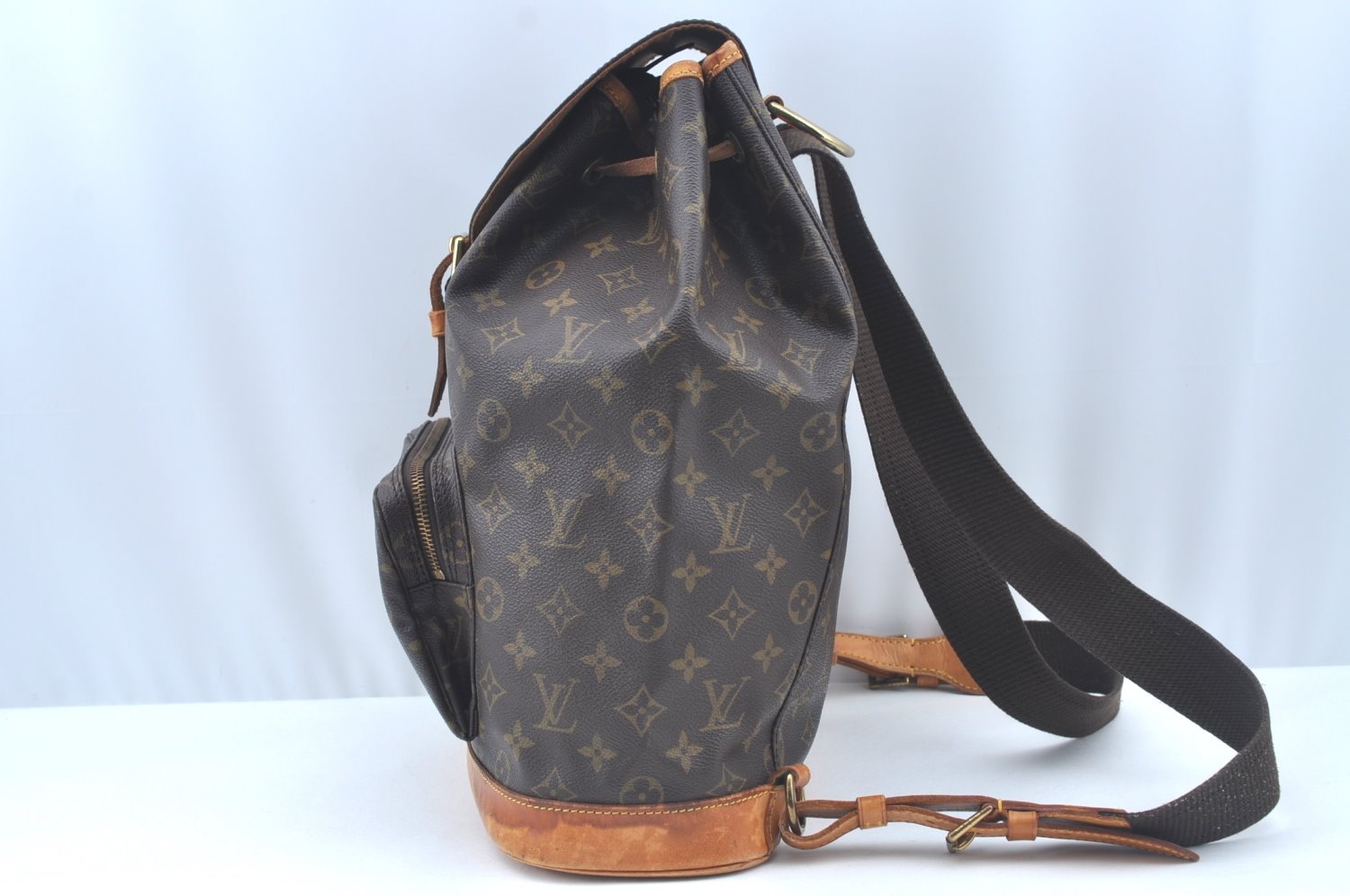 Authentic Louis Vuitton Monogram Montsouris GM Backpack M51135 LV L0159