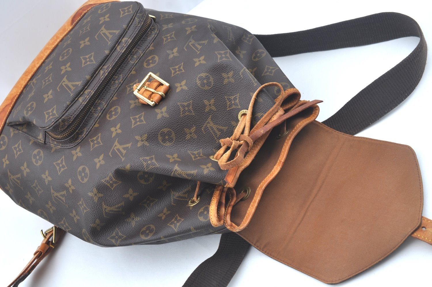 Authentic Louis Vuitton Monogram Montsouris GM Backpack M51135 LV L0159