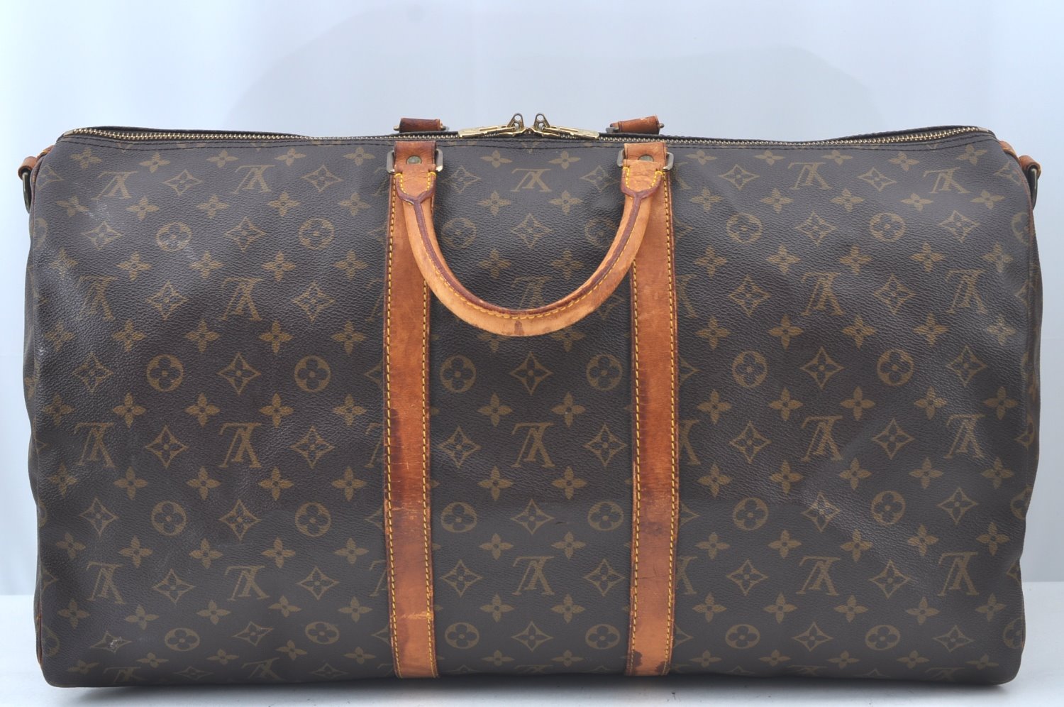 Authentic Louis Vuitton Monogram Keepall Bandouliere 55 M41414 Boston Bag L0161