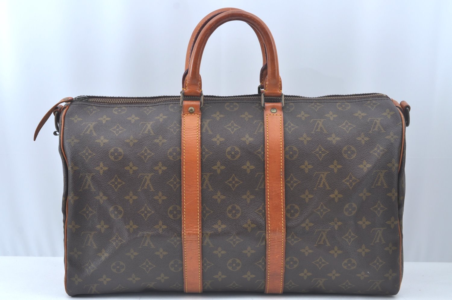 Auth Louis Vuitton Monogram Keepall Bandouliere 45 Boston Bag Old Model LV L0162