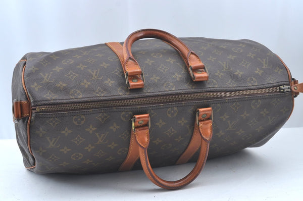 Auth Louis Vuitton Monogram Keepall Bandouliere 45 Boston Bag Old Model LV L0162