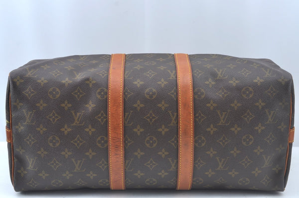 Auth Louis Vuitton Monogram Keepall Bandouliere 45 Boston Bag Old Model LV L0162