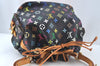 Auth Louis Vuitton Monogram Multicolor Petite Noe Drawstring Bag Black LV L0163