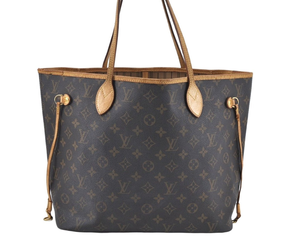 Authentic Louis Vuitton Monogram Neverfull MM Shoulder Tote Bag M40156 LV L0173