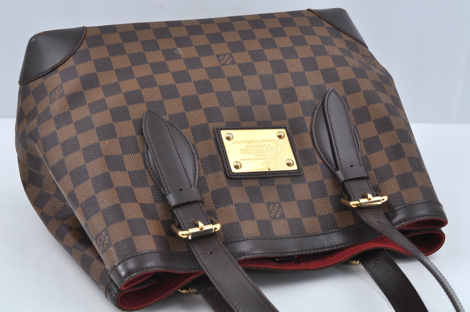 Authentic Louis Vuitton Damier Hampstead MM Shoulder Tote Bag N51204 LV L0174