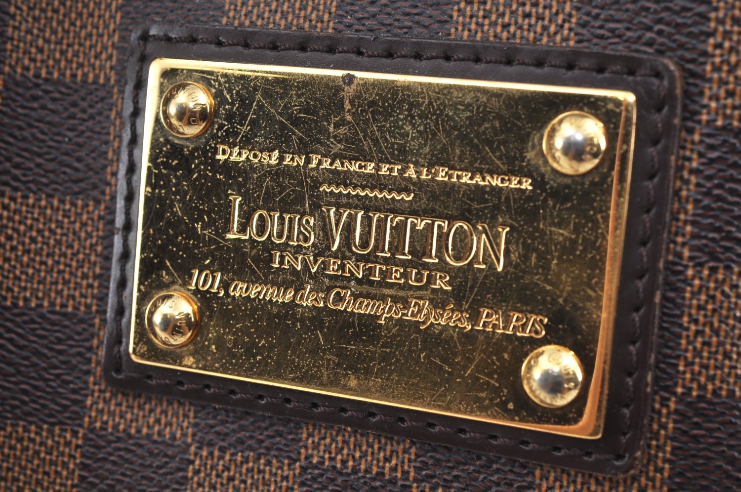 Authentic Louis Vuitton Damier Hampstead MM Shoulder Tote Bag N51204 LV L0174