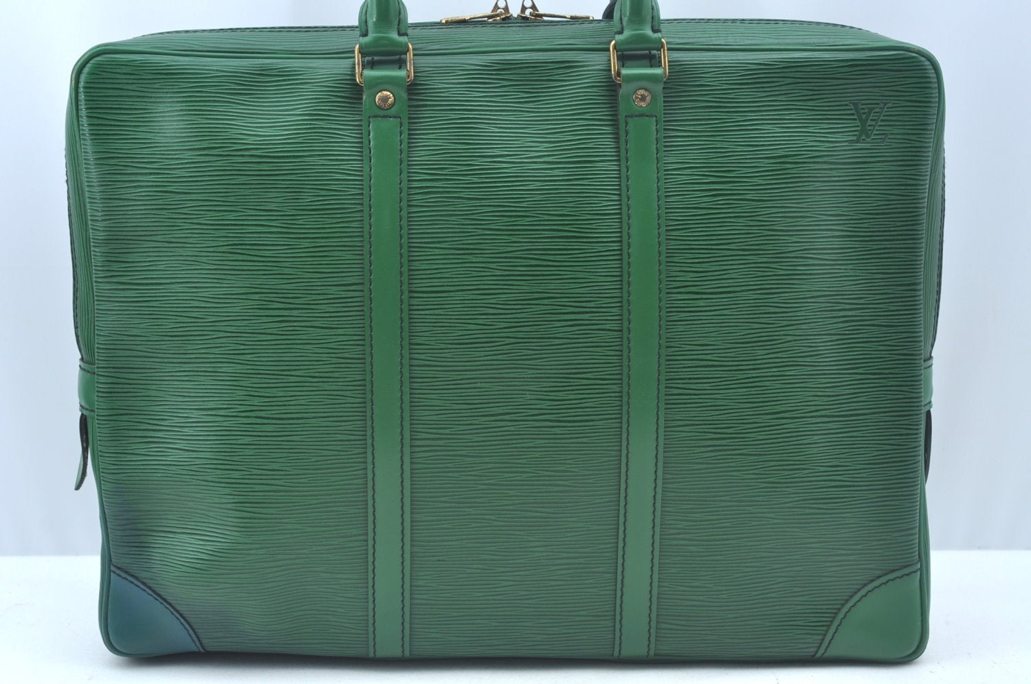 Authentic Louis Vuitton Epi Porte Documents Voyage Briefcase M54474 Green  L0180