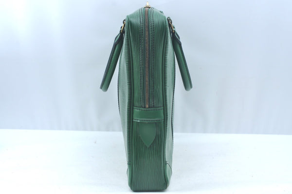 Authentic Louis Vuitton Epi Porte Documents Voyage Briefcase M54474 Green  L0180