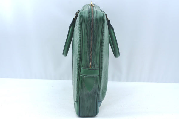Authentic Louis Vuitton Epi Porte Documents Voyage Briefcase M54474 Green  L0180