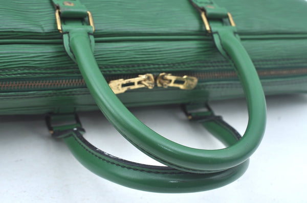 Authentic Louis Vuitton Epi Porte Documents Voyage Briefcase M54474 Green  L0180