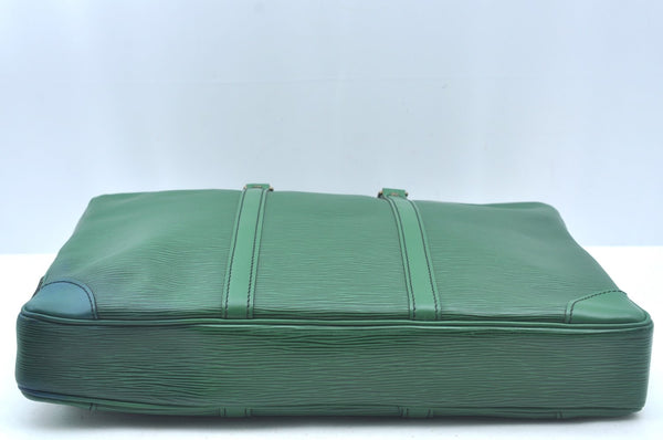 Authentic Louis Vuitton Epi Porte Documents Voyage Briefcase M54474 Green  L0180