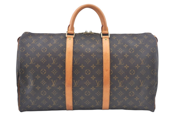 Authentic Louis Vuitton Monogram Keepall 50 Travel Boston Bag M41426 LV L0181