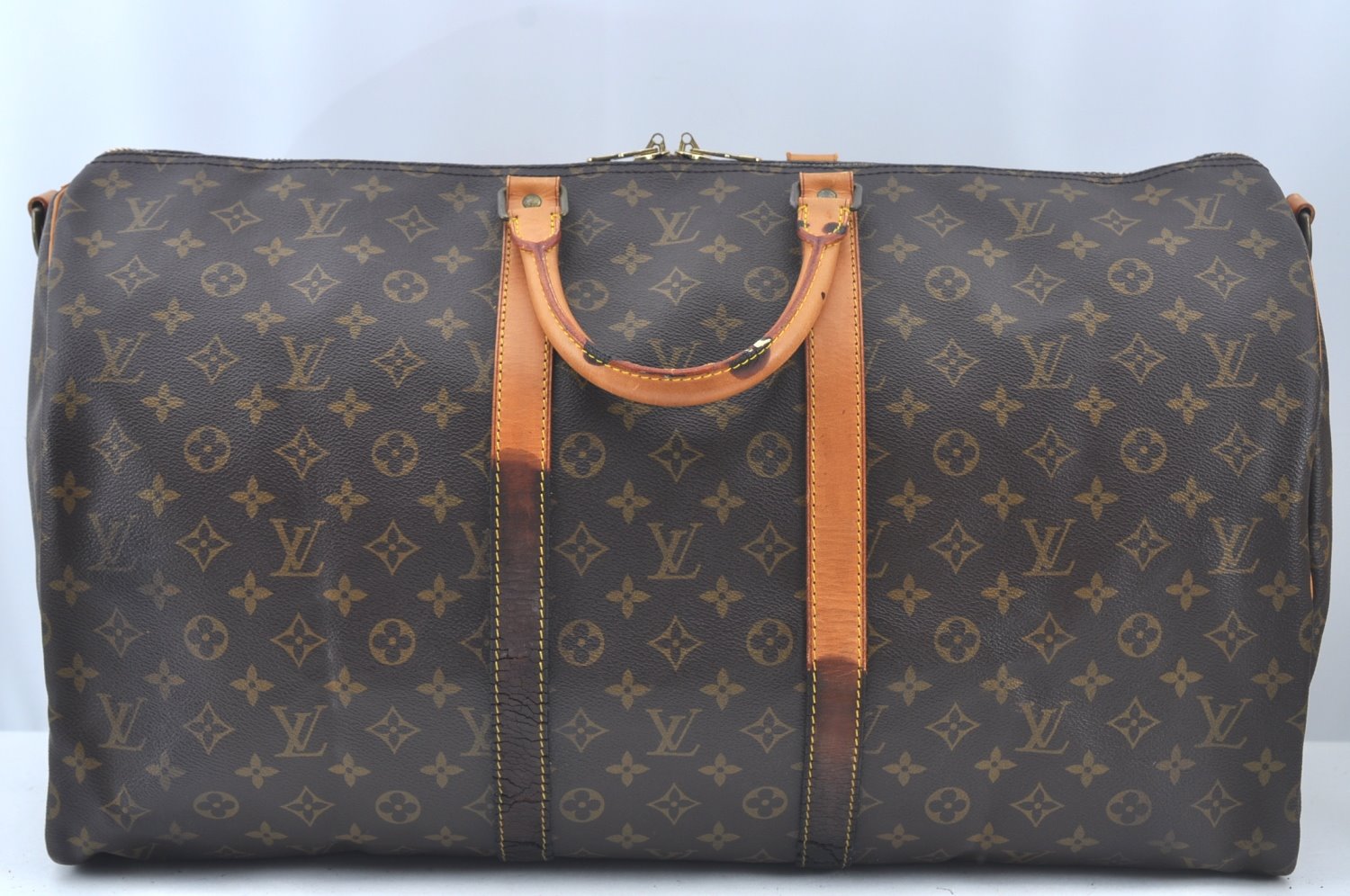 Authentic Louis Vuitton Monogram Keepall Bandouliere 55 M41414 Boston Bag L0182